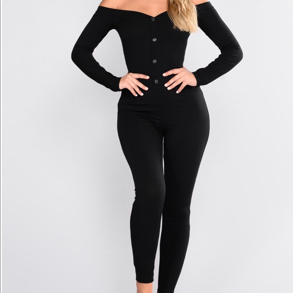 Fool In Love Off The Shoulder Jumpsuit - Black